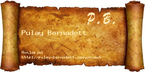 Pulay Bernadett névjegykártya